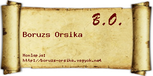 Boruzs Orsika névjegykártya